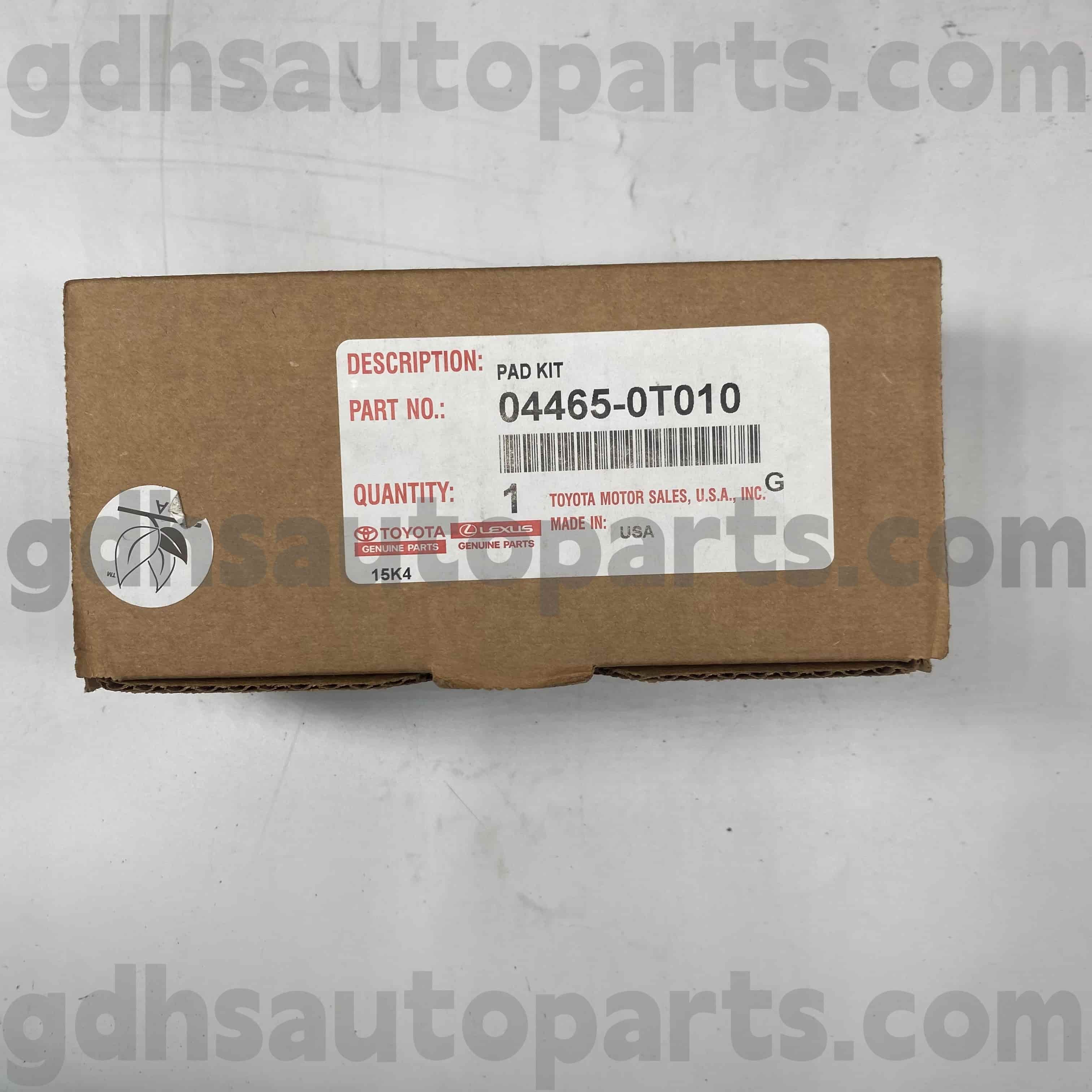 04465-0T010 Toyota Originálne diely predné brzdové doštičky pre podvozok Venza č. AGV1# GGV1#