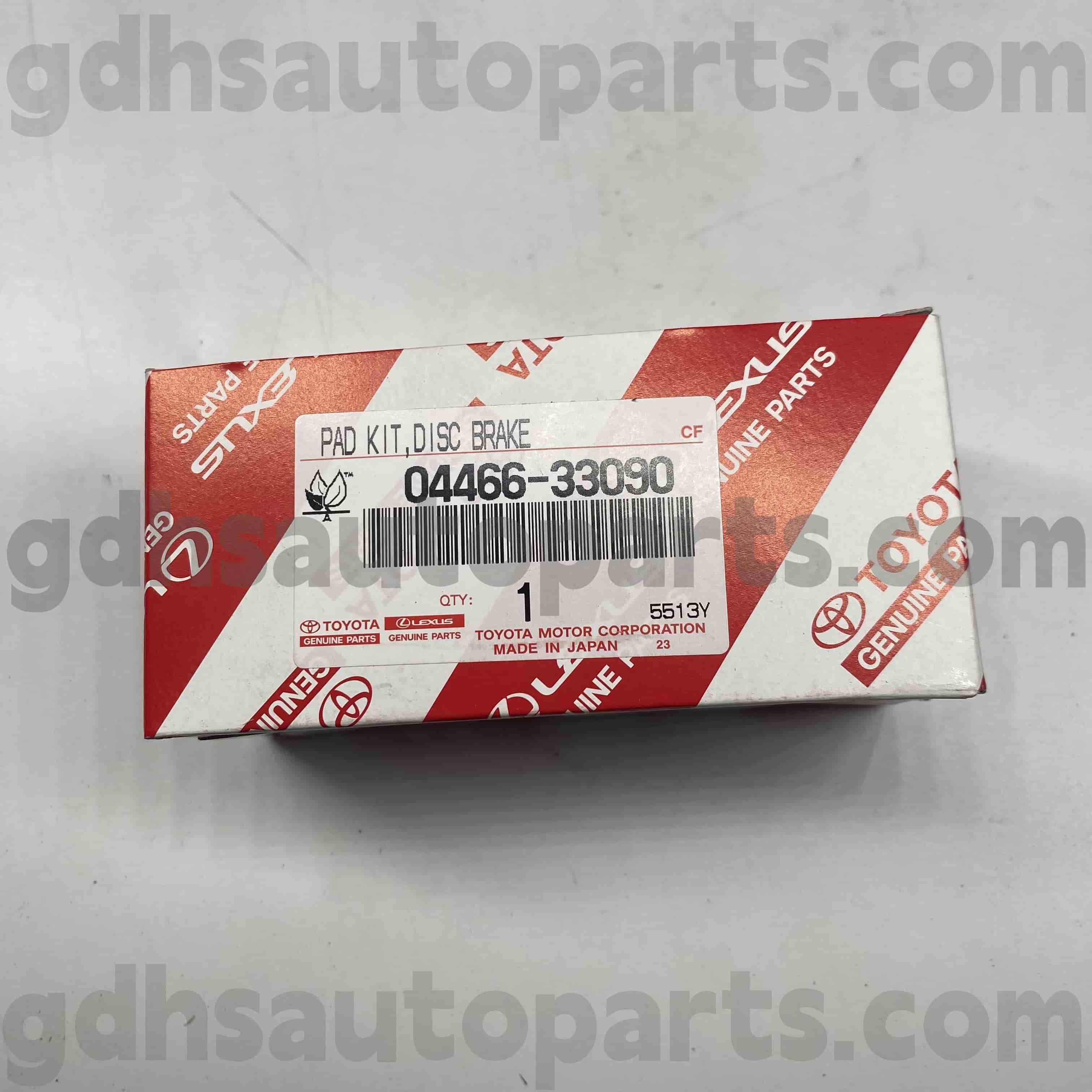 04466-33090 TOYOTA Originálne diely Zadné brzdové doštičky pre Camry, Lexus ES300/330 Chassis č. ACV30 MCV30 es