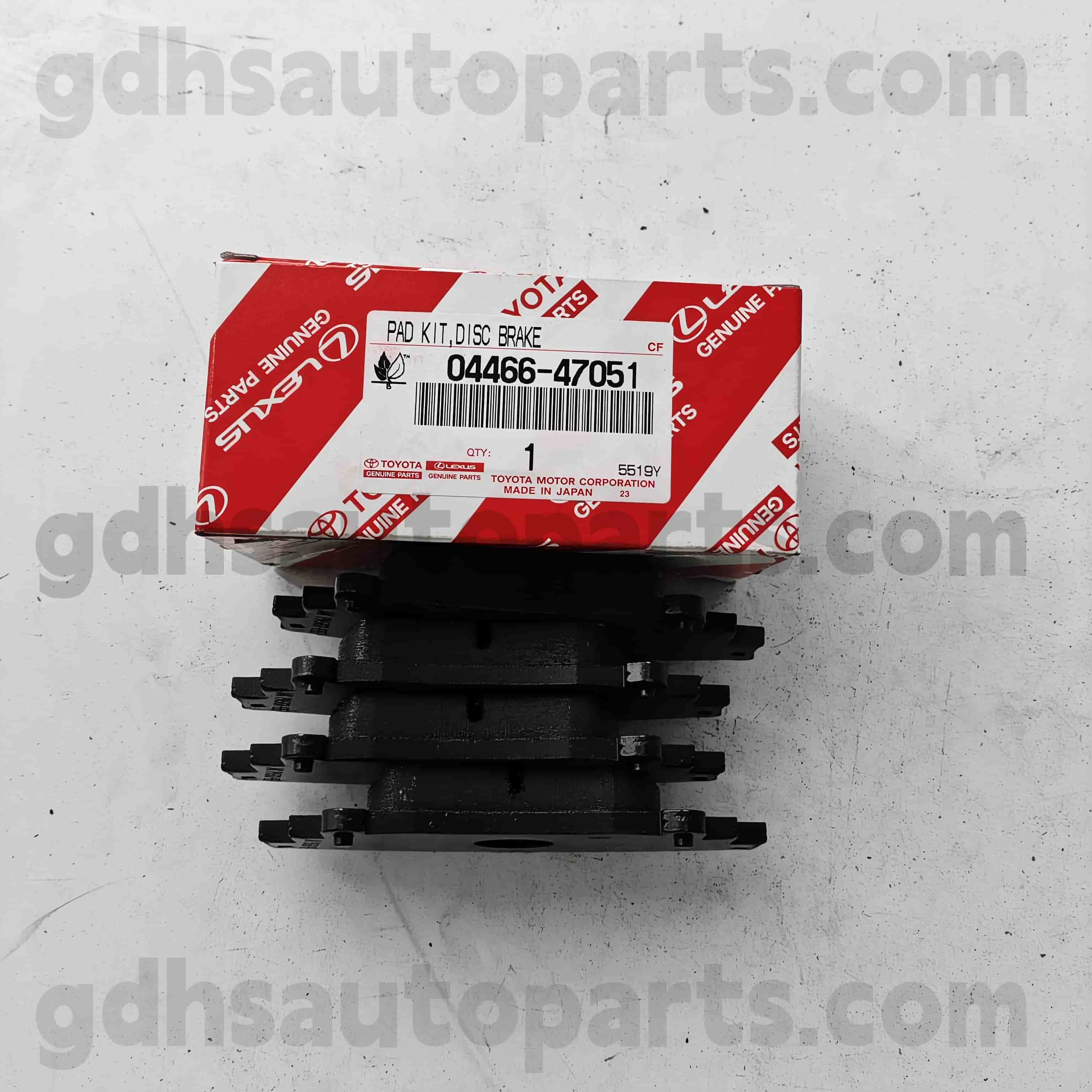04466-47051 TOYOTA Originálne diely Zadná brzdová podložka pre Prius V 、 EZ Chassis č. Zgr2#