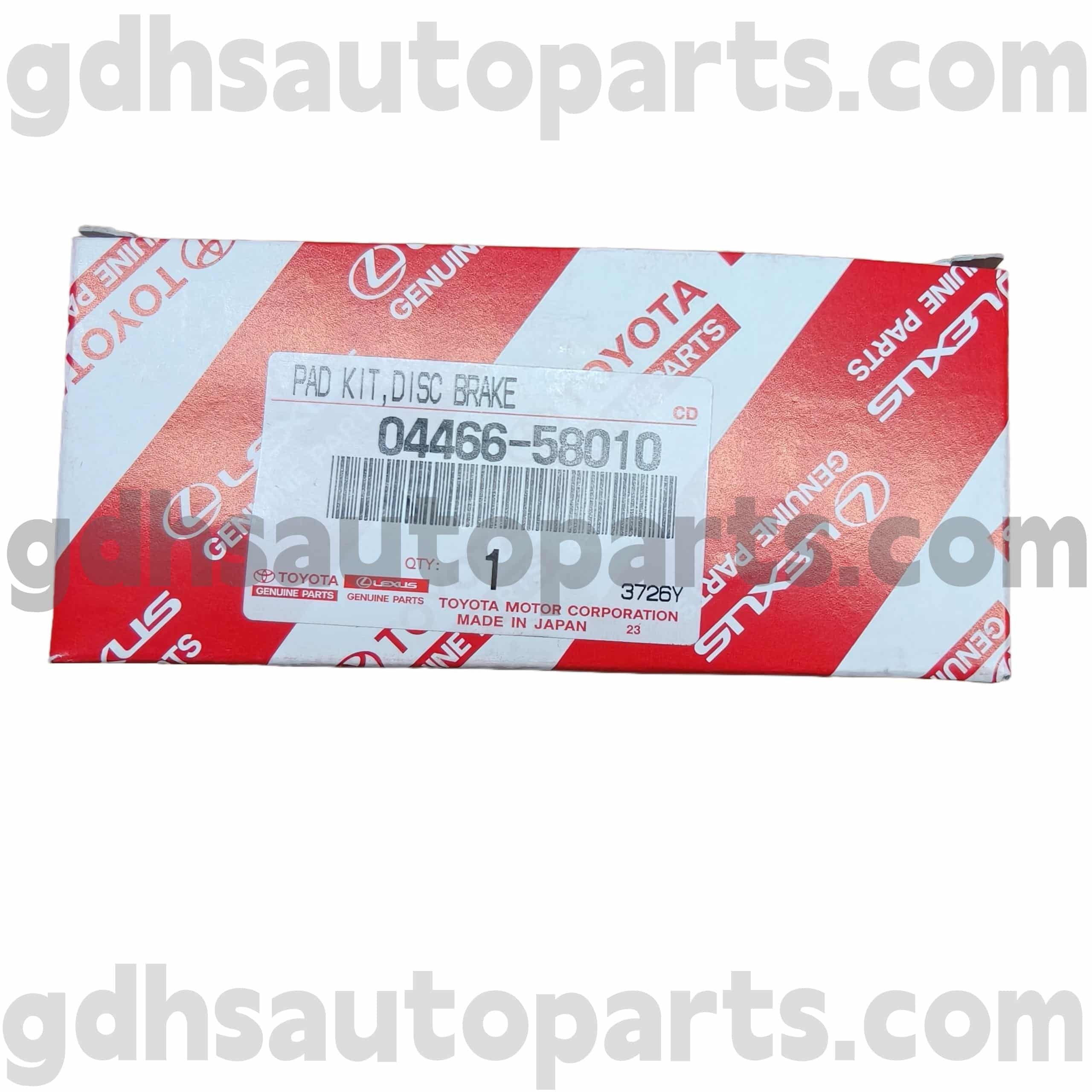 04466-58010 Originálne diely Toyota Originálne diely Zadné brzdové doštičky pre Previa, Alphard, Podvozok odhadu č. GGH20