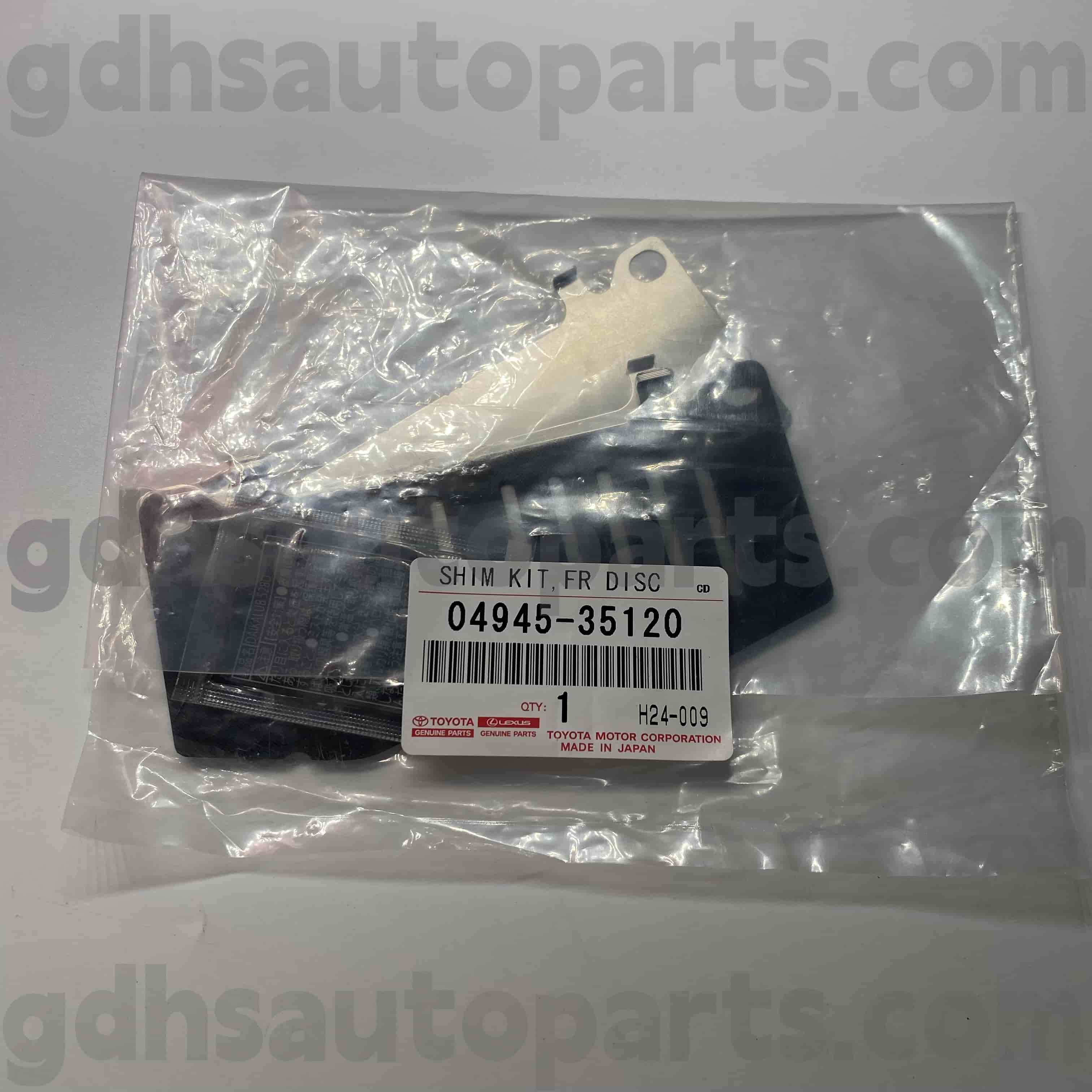 04945-35120 Toyota Originálne diely brzdové zvukové podložky pre Land Cruiser Prado, Fortuner, Hilux Chassis č. TRJ120