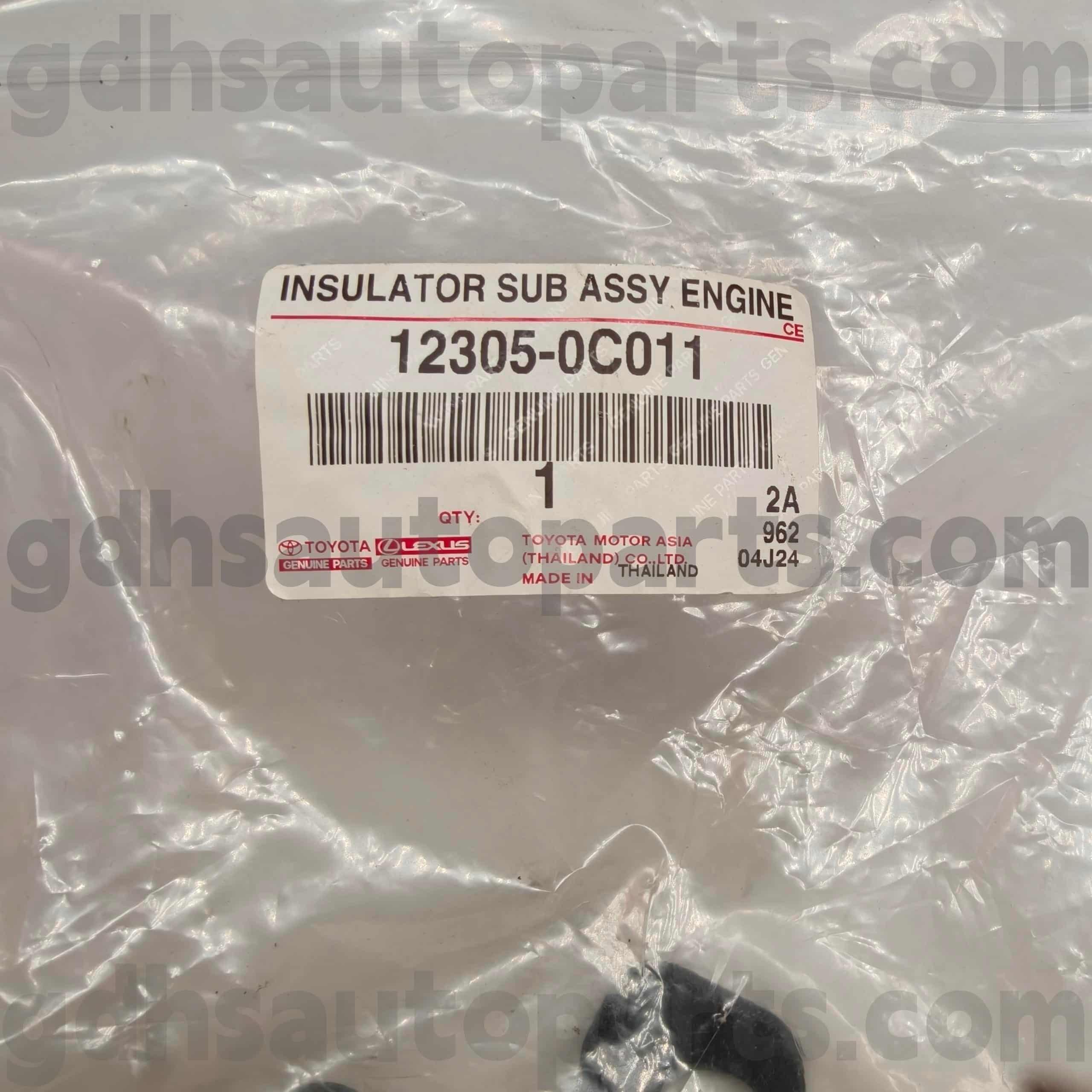 12305-0C011 Originálne diely Toyota Pravý držiak motora pre HILUX, FORTUNER Podvozok č. TGN51